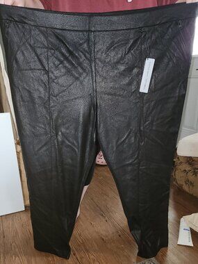 Leather look pants
